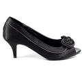 Ripley Black Satin Peep Toe