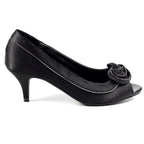 Ripley Black Satin Peep Toe