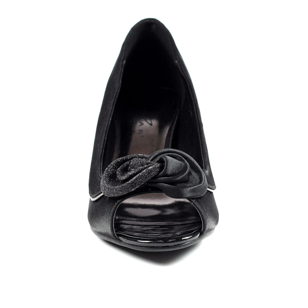 Ripley Black Satin Peep Toe