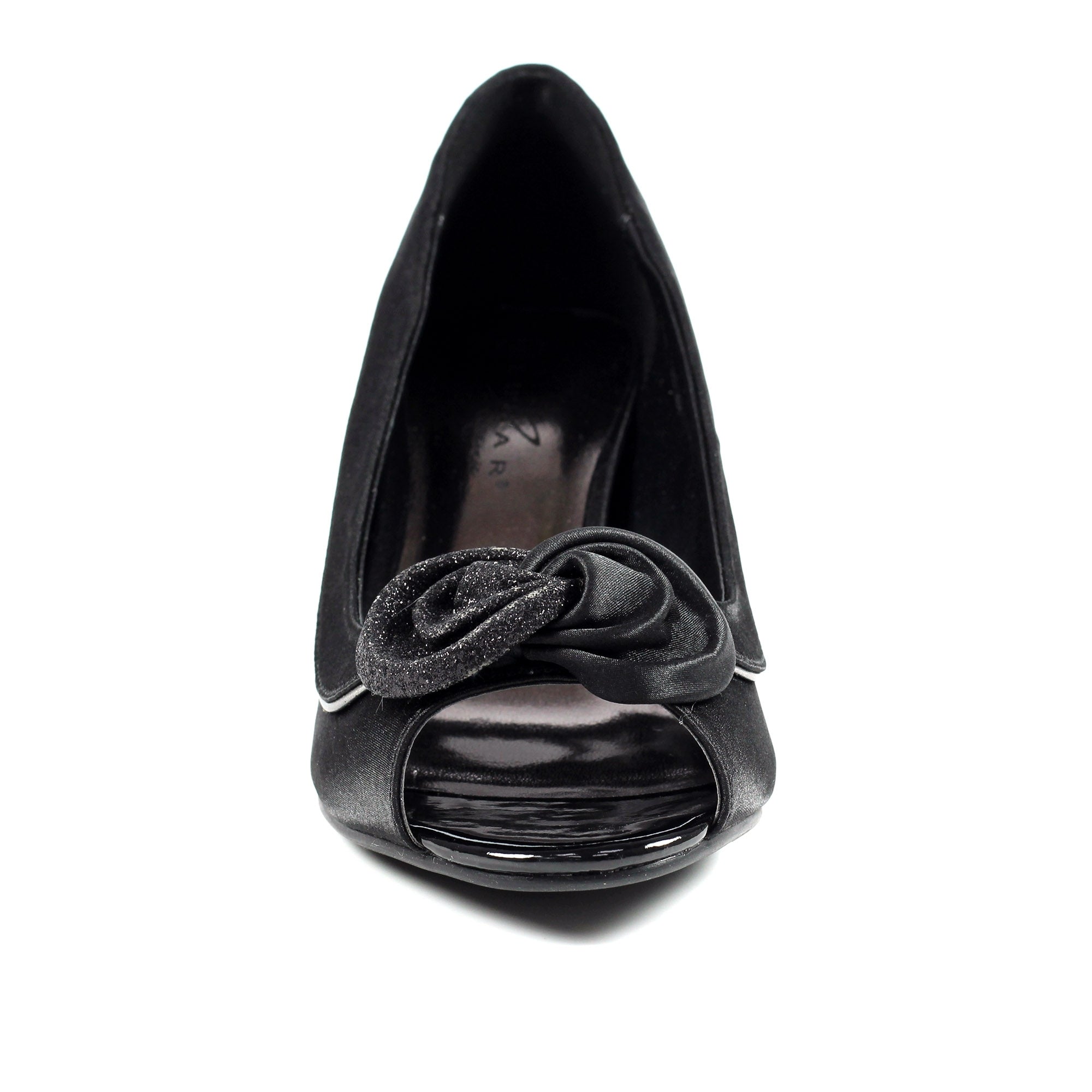 Ripley Black Satin Peep Toe