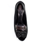 Ripley Black Satin Peep Toe