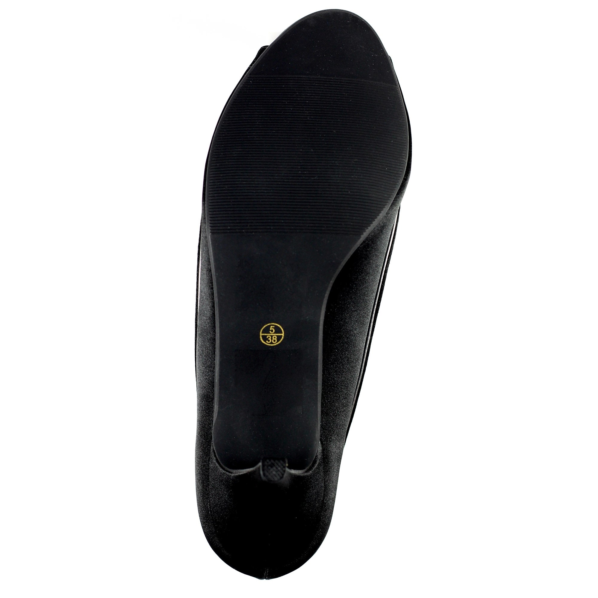 Ripley Black Satin Peep Toe
