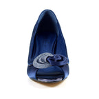 Ripley Blue Satin Peep Toe