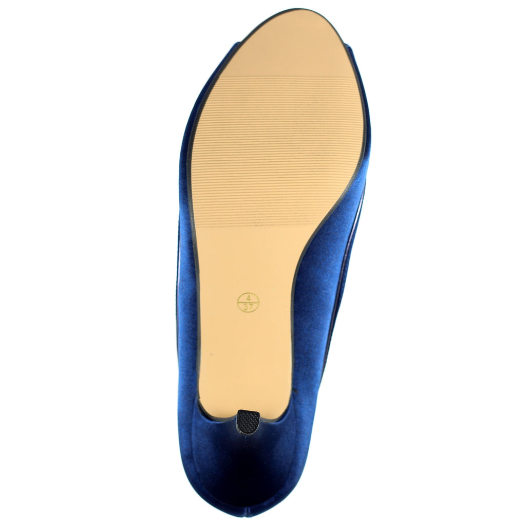 Ripley Blue Satin Peep Toe