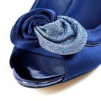 Ripley Blue Satin Peep Toe