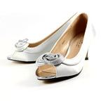 Ripley Silver Satin Peep Toe