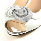 Ripley Silver Satin Peep Toe