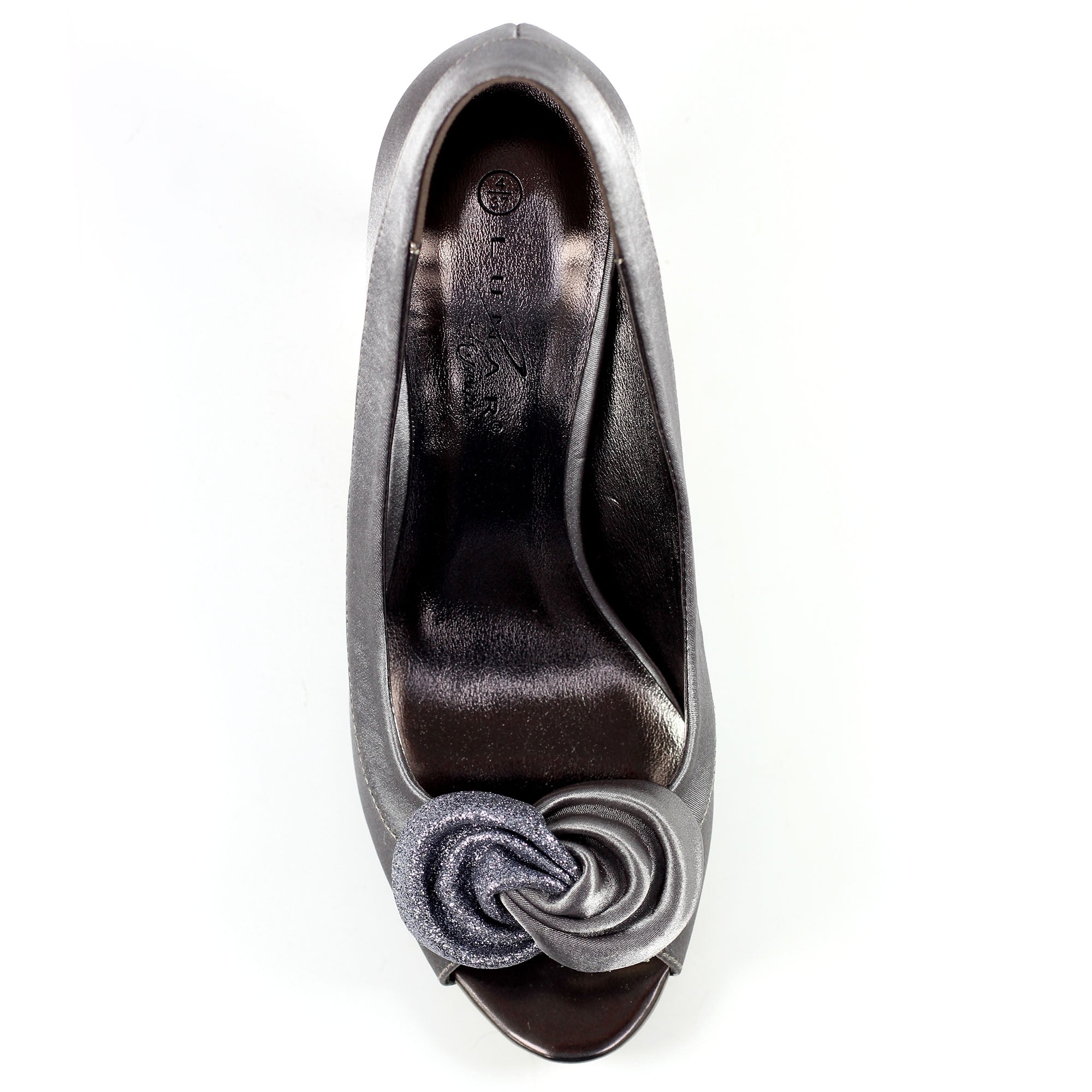 Ripley Grey Satin Peep Toe