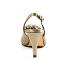 Sabrina Taupe Satin Slingback Court