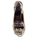 Sabrina Taupe Satin Slingback Court