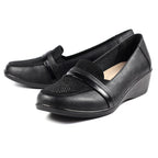 Esther Black Comfort Wedge Shoe