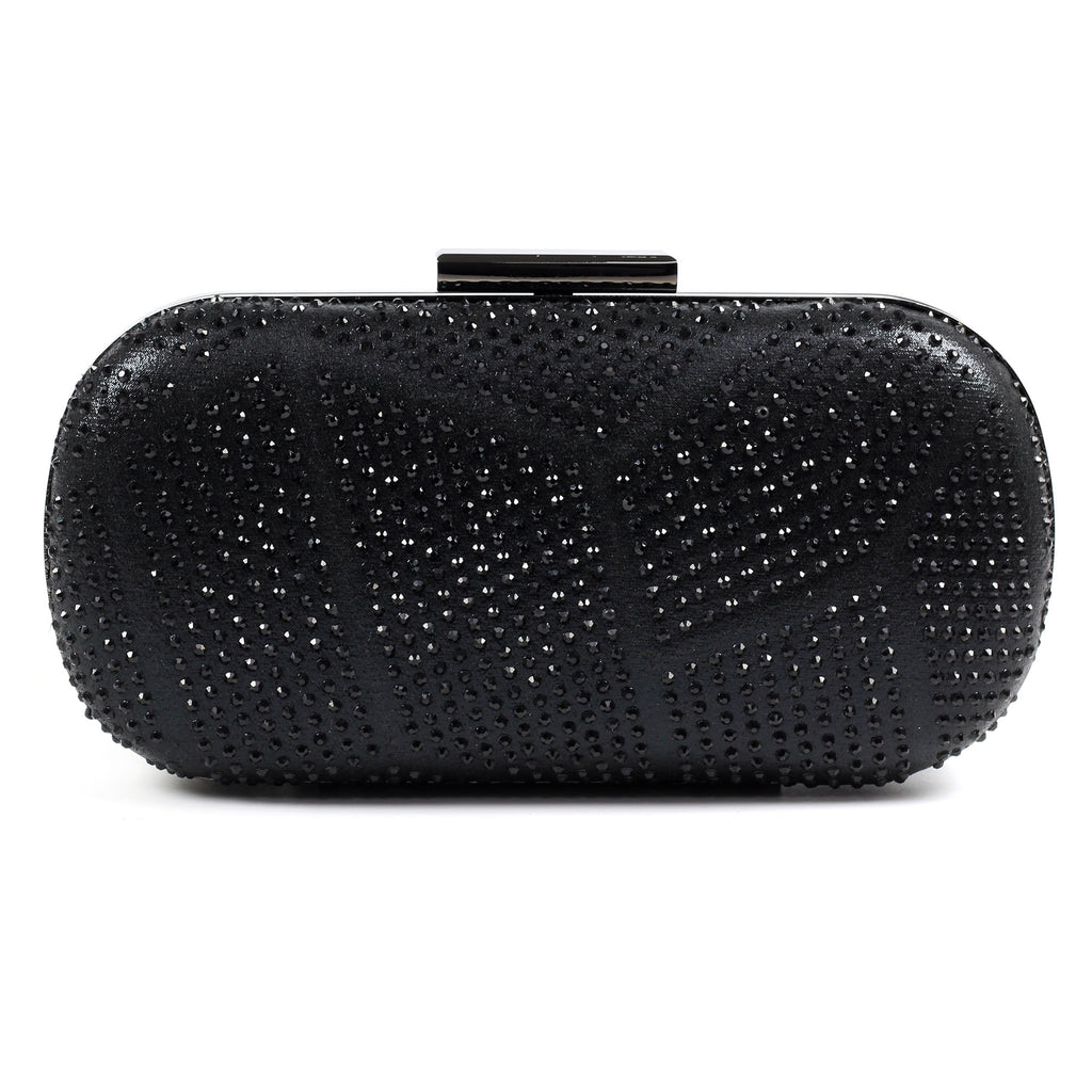 Francie Black Gemstone Clutch Bag