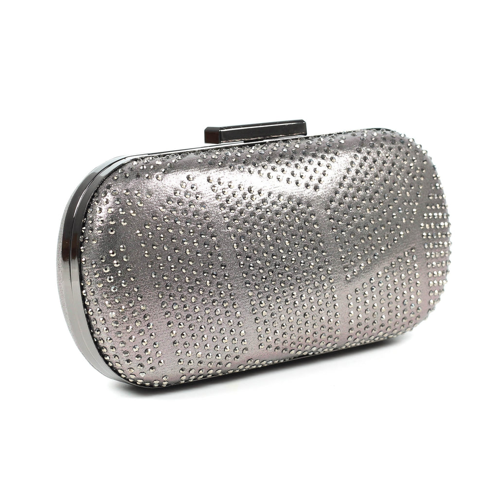Francie Pewter Gemstone Clutch Bag