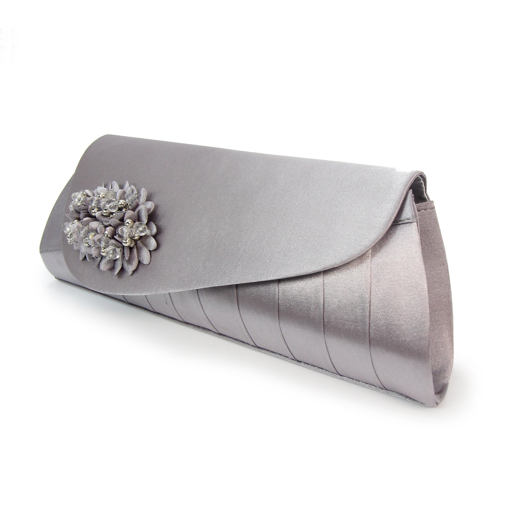 Sabrina Dark Grey Floral Satin Bag
