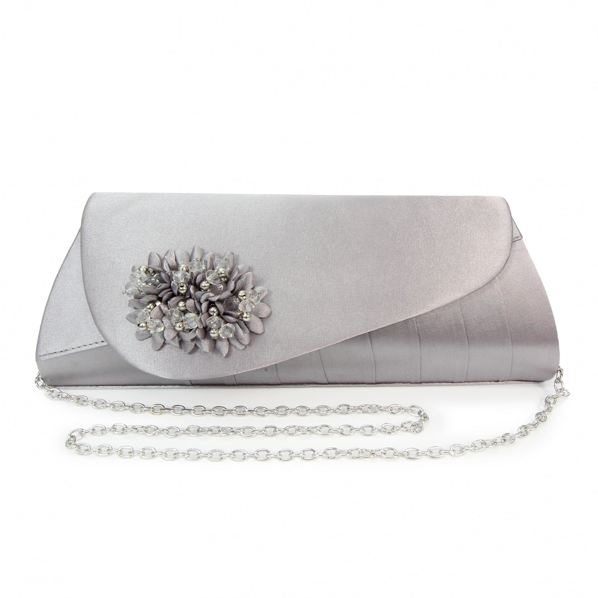 Sabrina Dark Grey Floral Satin Bag