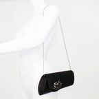 Sabrina Black Floral Satin Bag