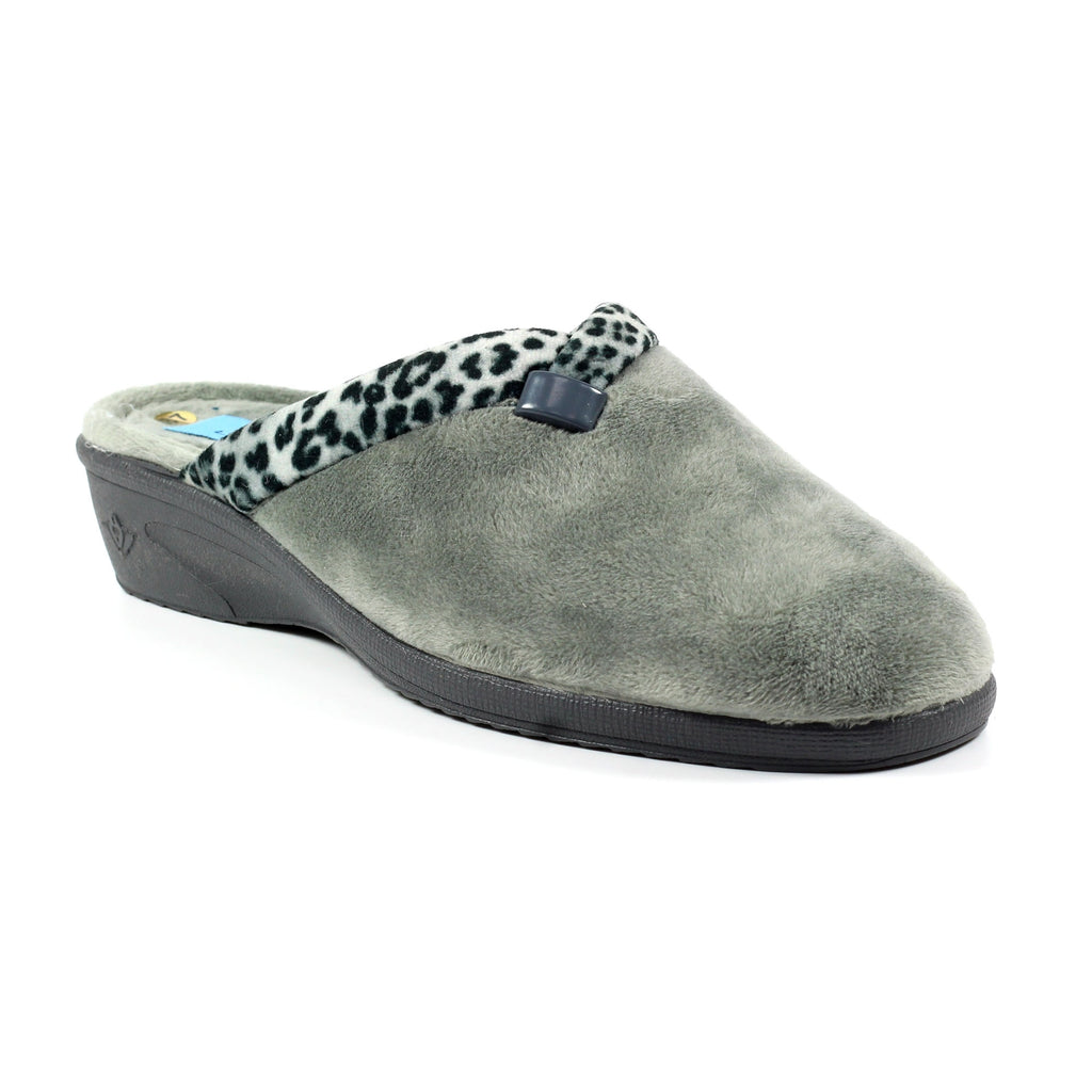Michelle Grey Ocelot Slipper