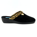Michelle Black Ocelot Slipper