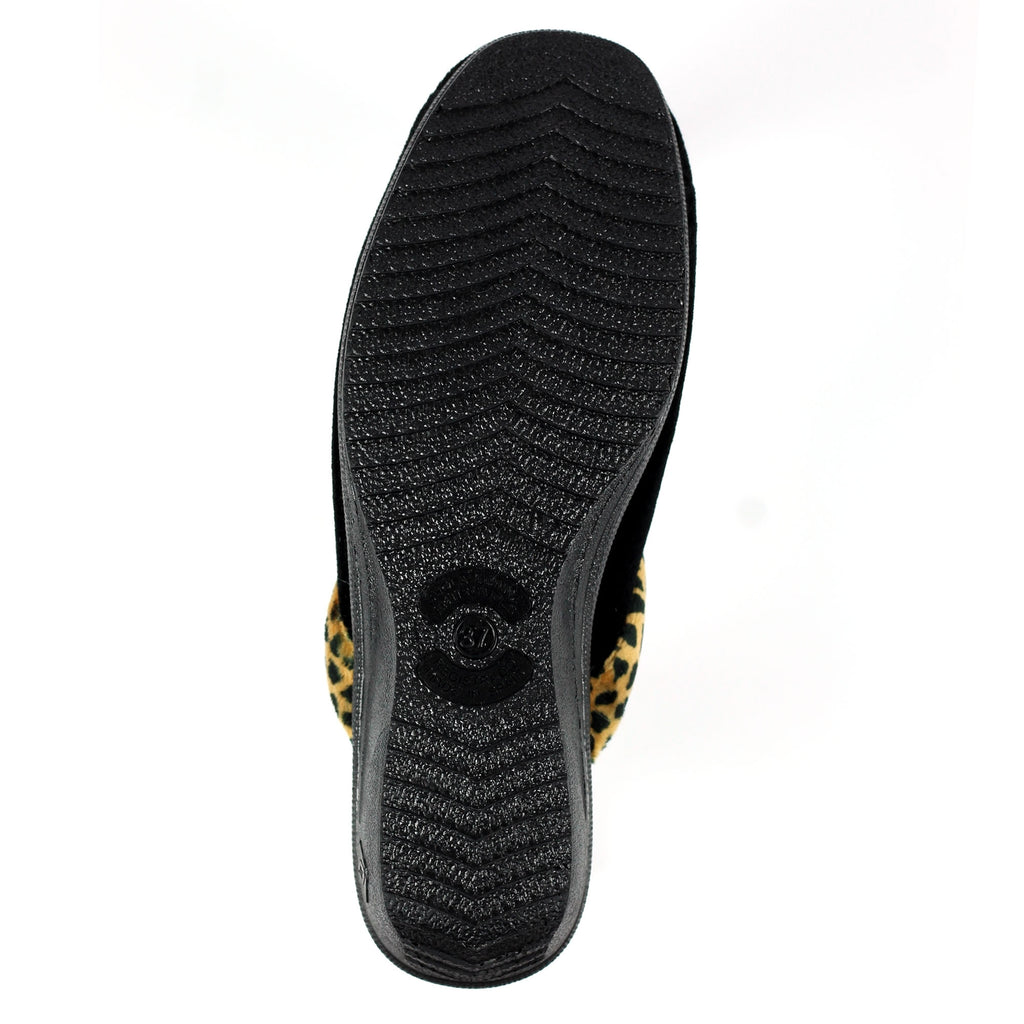 Michelle Black Ocelot Slipper