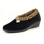 Paloma Black Leopard Trim Slipper