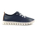 St Austell Navy Leather Plimsoll