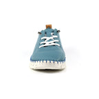 St Austell Light Blue Leather Plimsoll