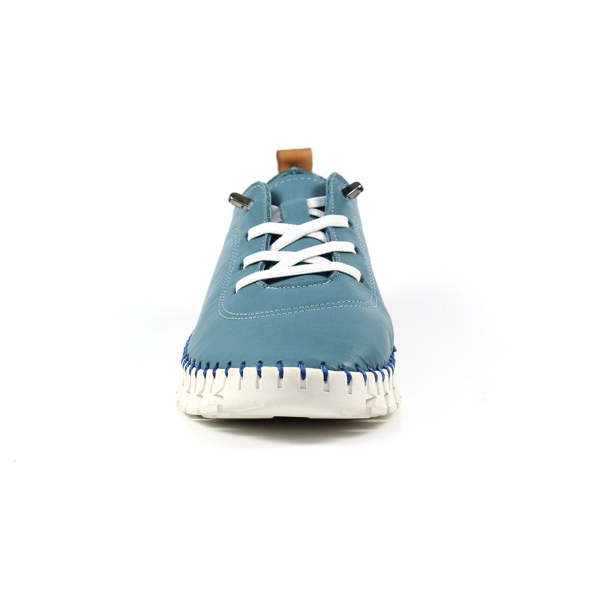St Austell Light Blue Leather Plimsoll