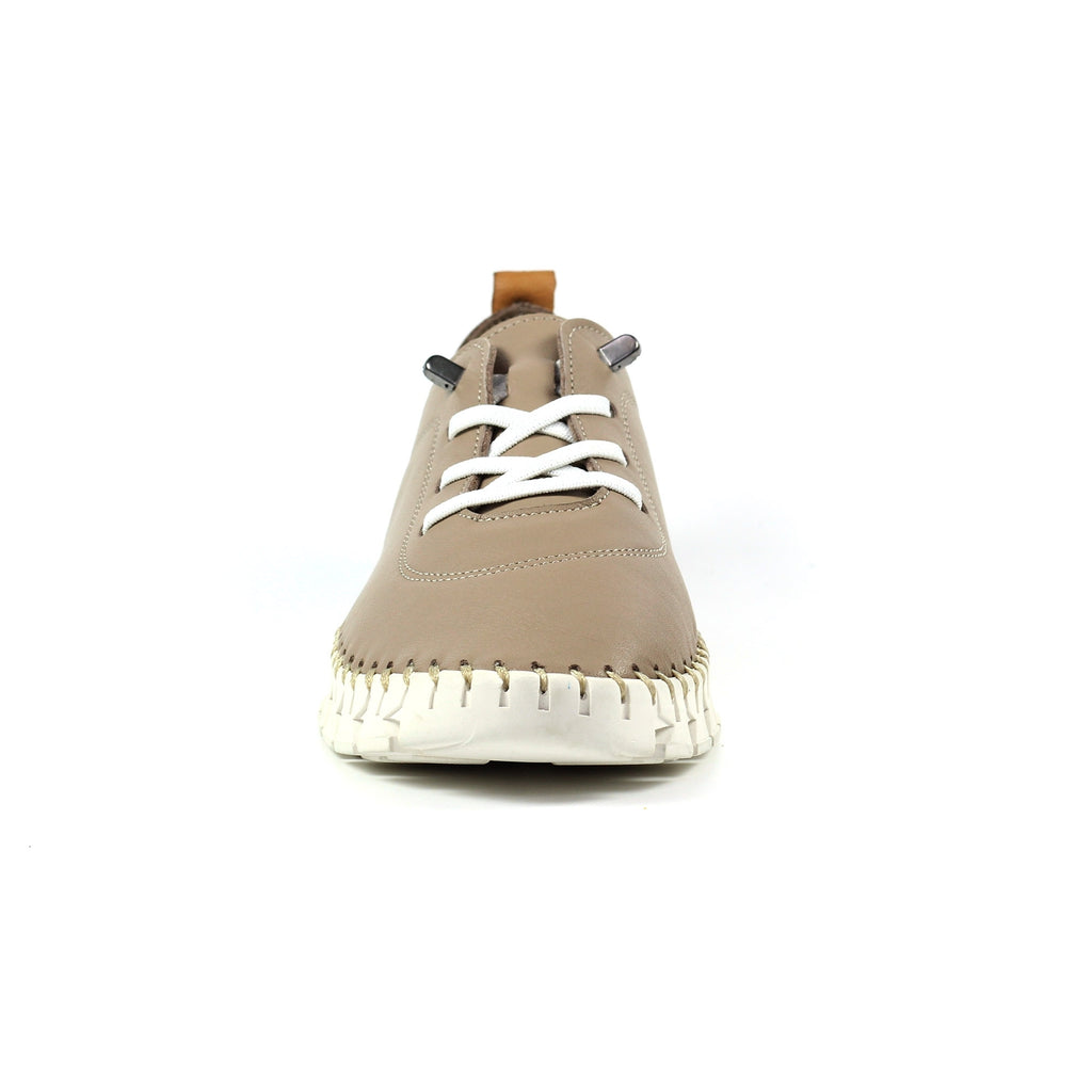 St Austell Taupe Leather Plimsoll