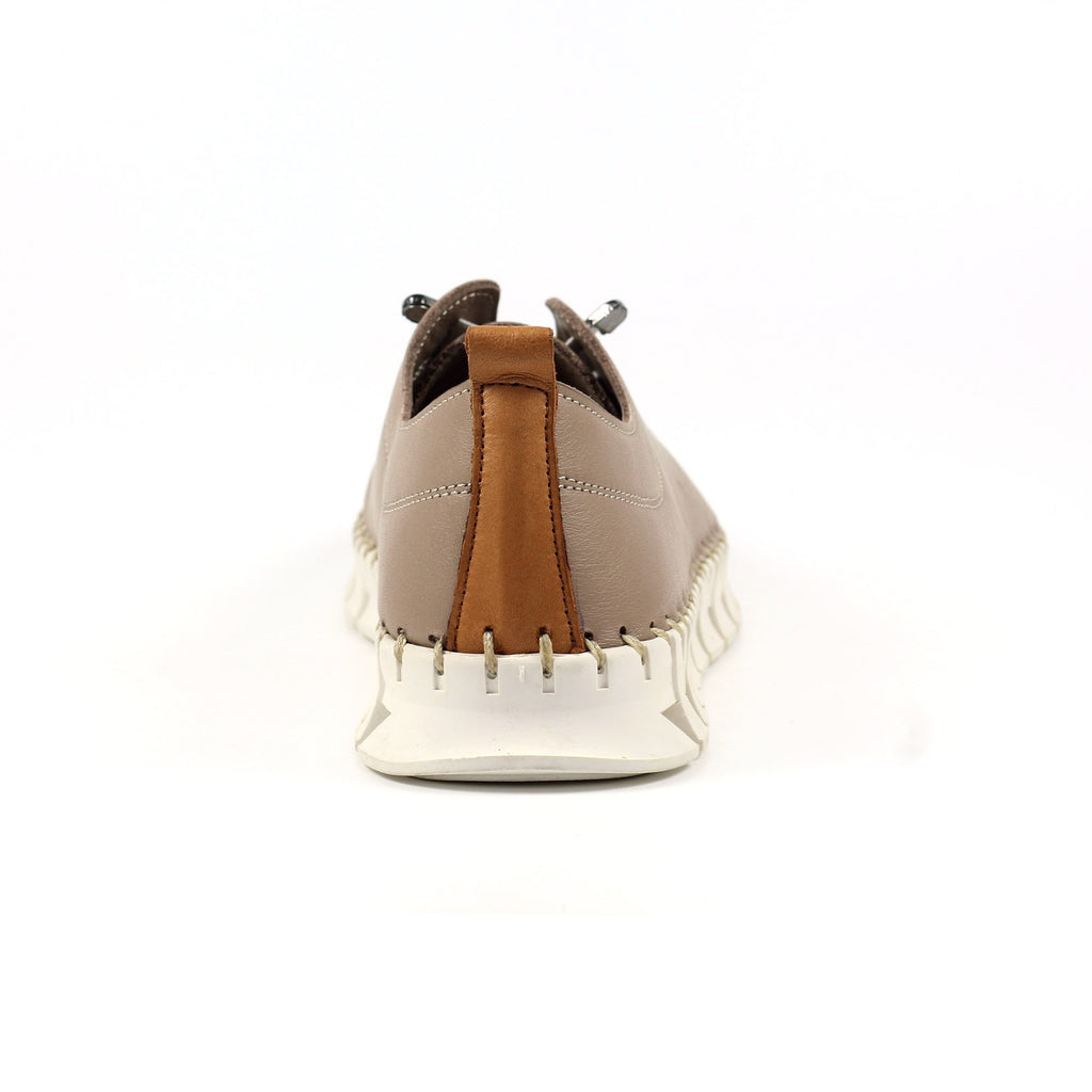St Austell Taupe Leather Plimsoll