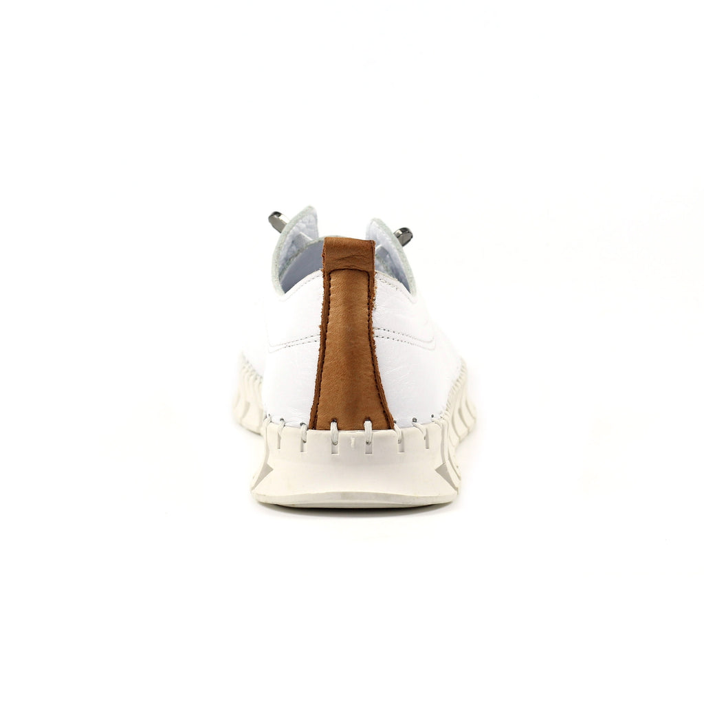 St Austell White Leather Plimsoll