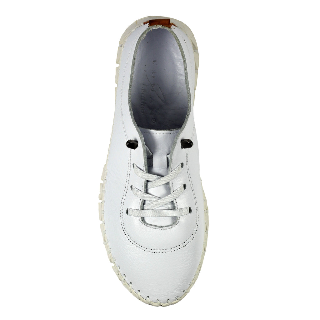 St Austell White Leather Plimsoll