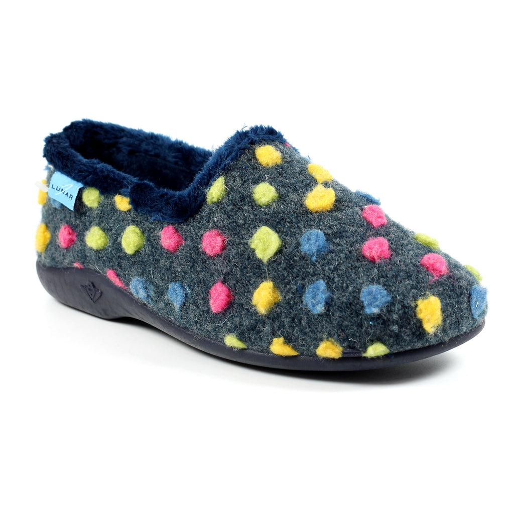 Helix Blue Polka Dot Slipper