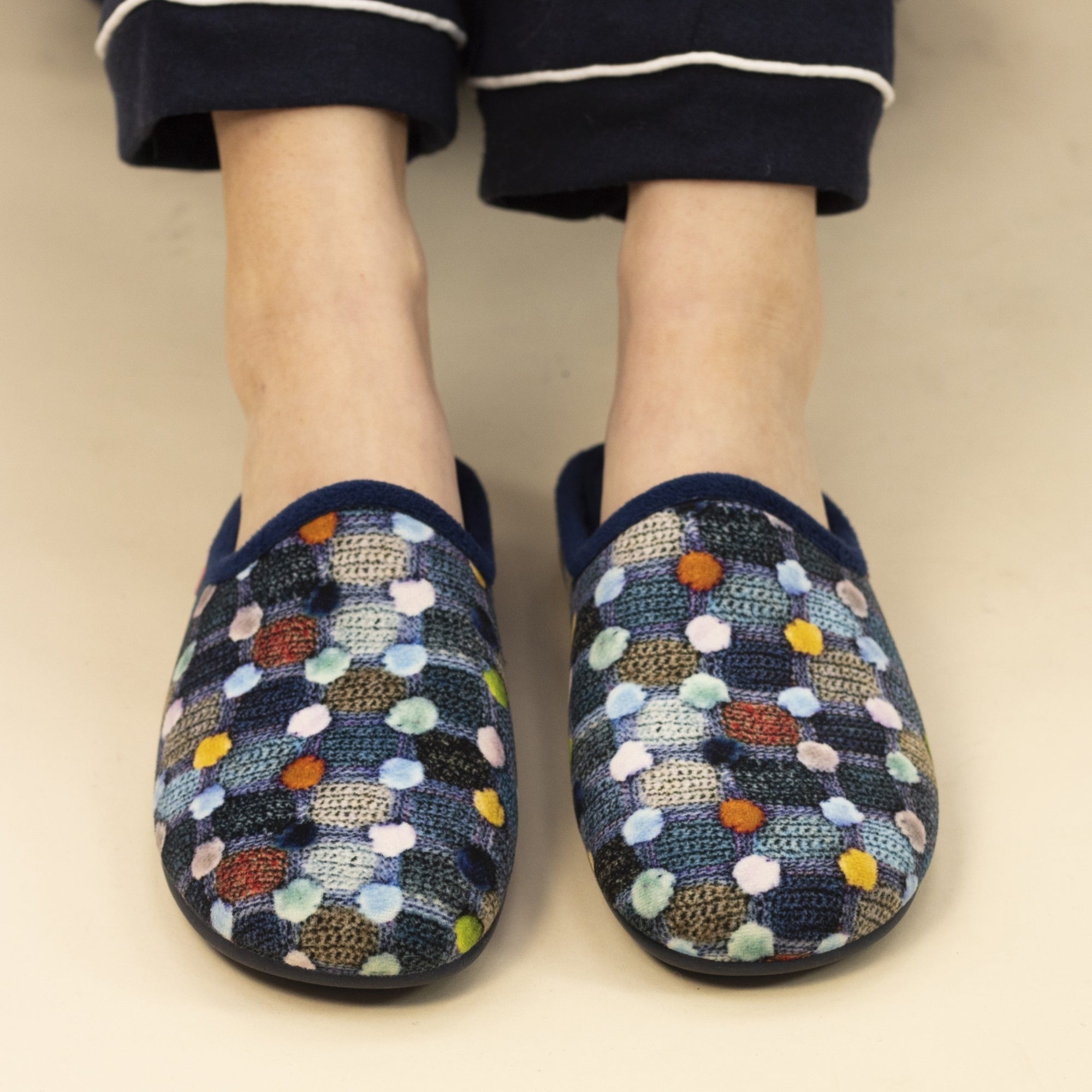 Crackle Blue Slip On Slipper
