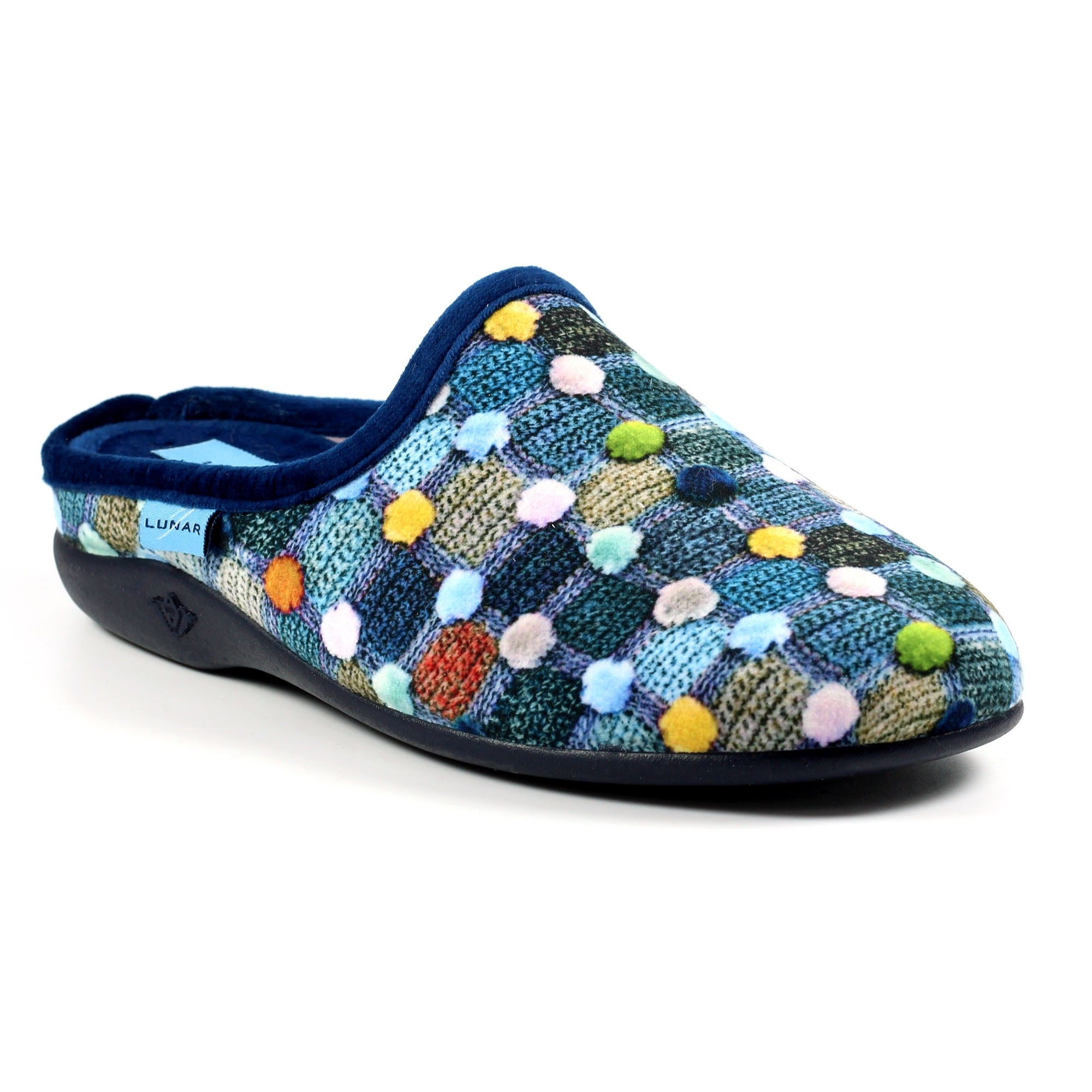 Crackle Blue Slip On Slipper