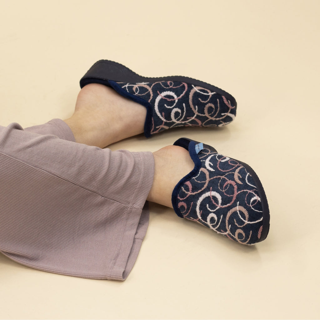 Erin II Navy Mule Slipper