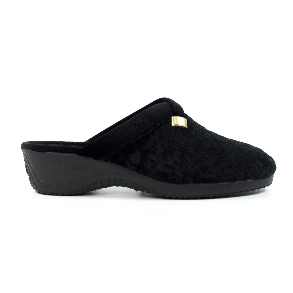 Amaretto Black Mule Slipper