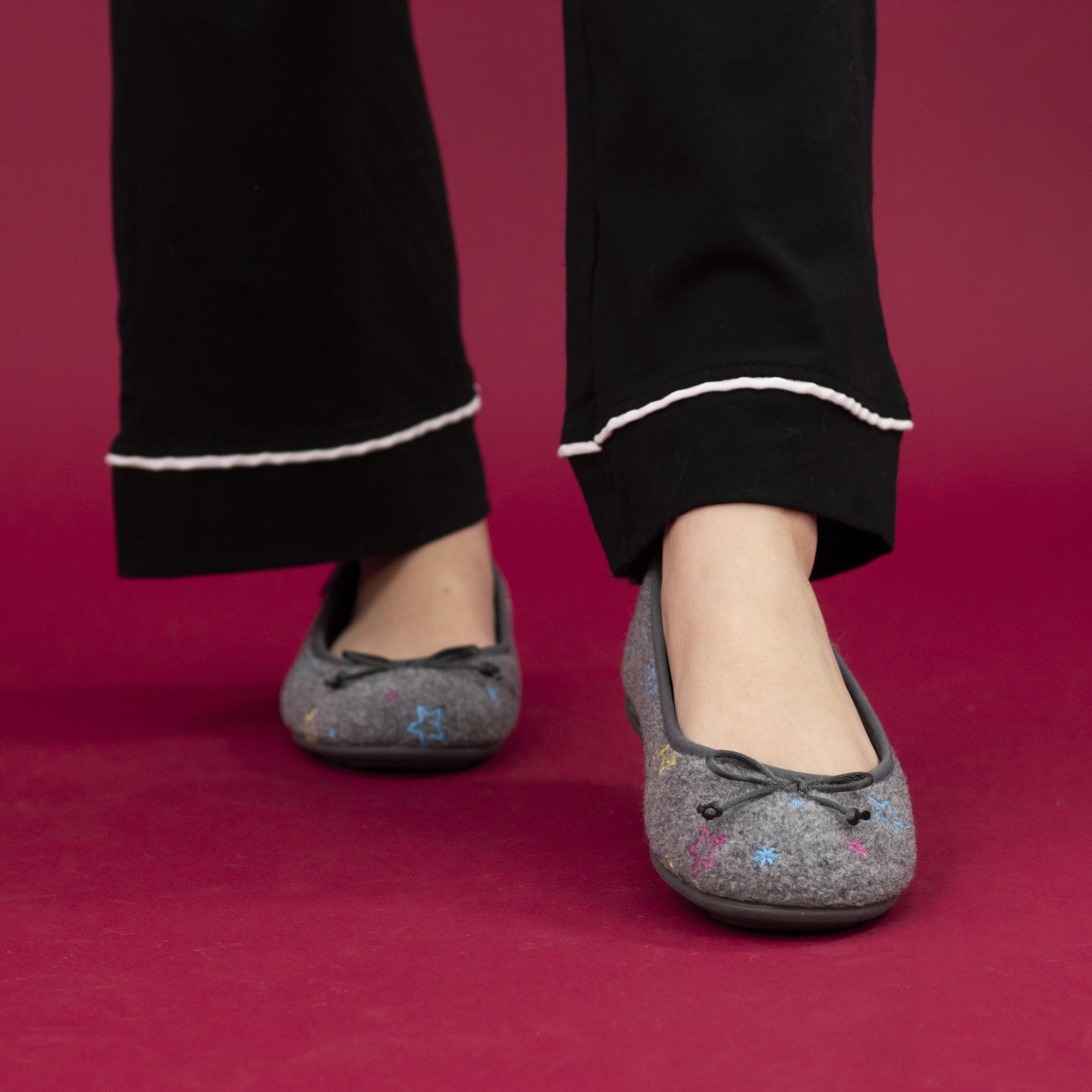 Berry Grey Pump Slipper