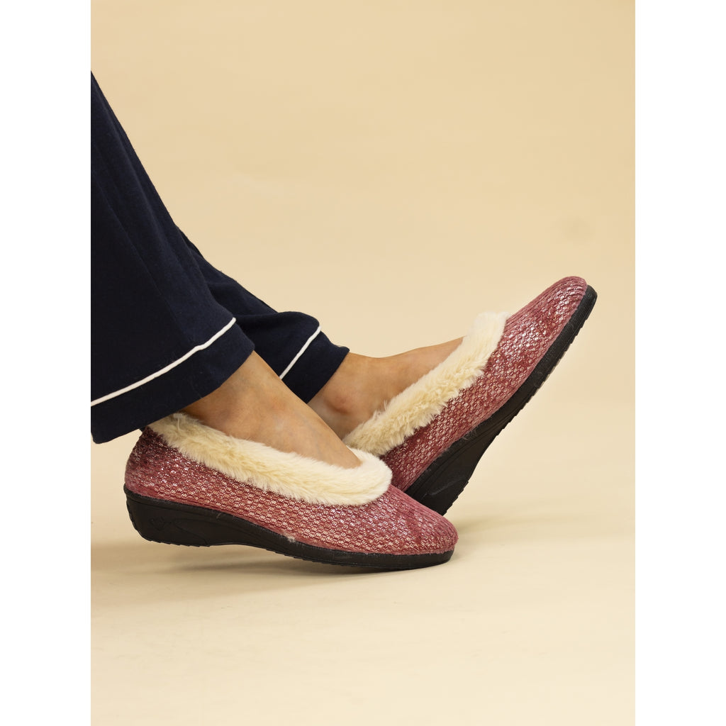 Marlene Burgundy Wedge Slipper