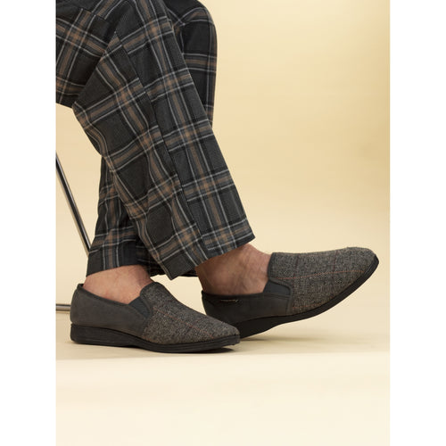 Harrison Grey Tweed Slipper