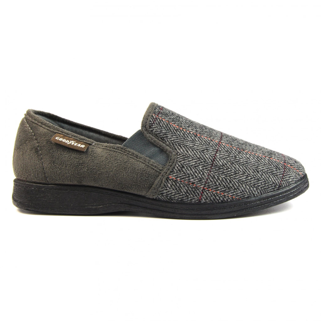 Harrison Grey Tweed Slipper