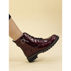 Parlour Burgundy Patent Ankle Boot