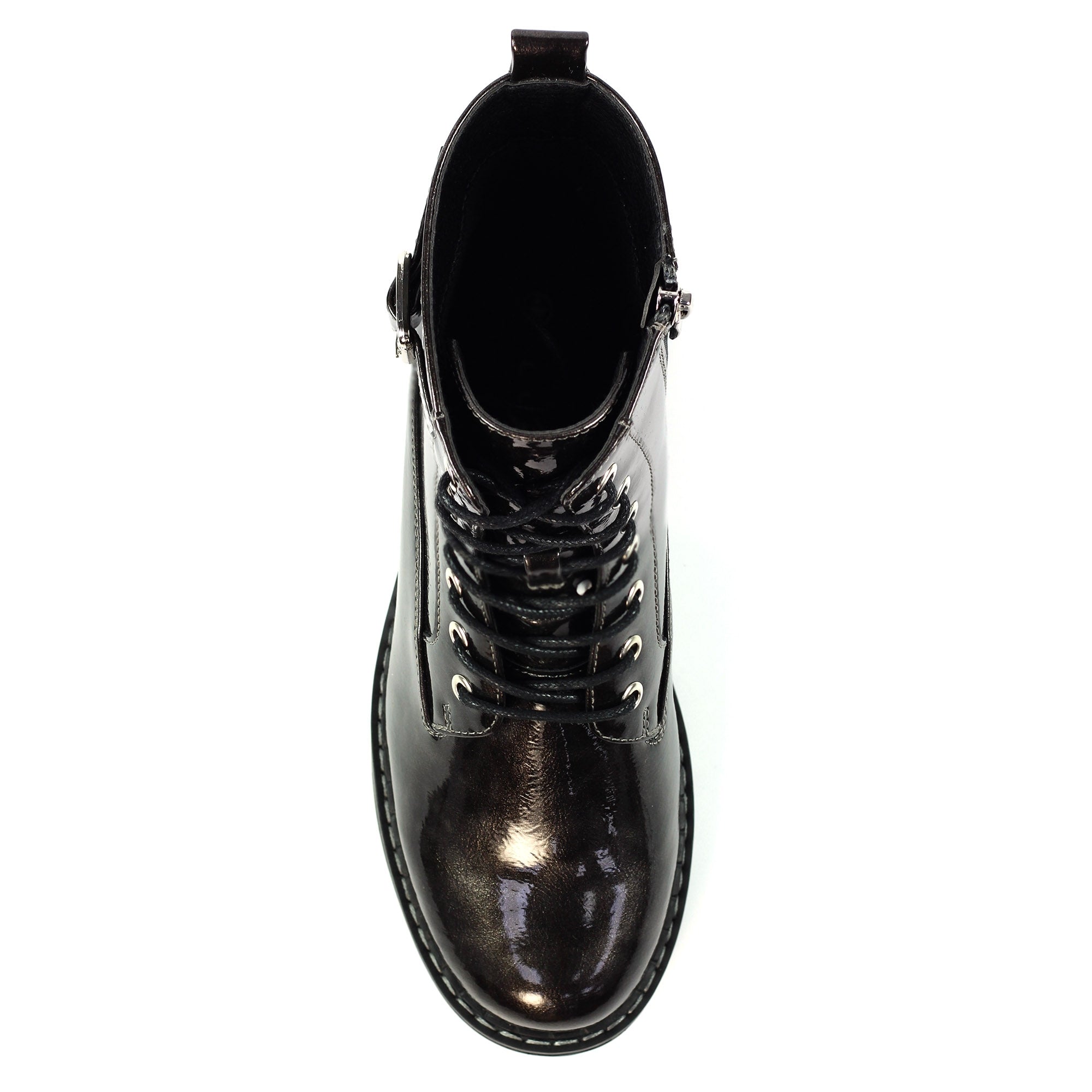 Parlour Grey Patent Ankle Boot