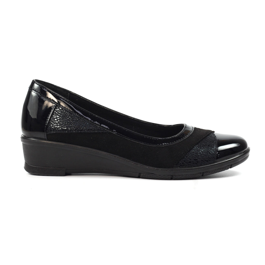 Marian Black Wedge Shoe