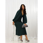Sabrina Dark Grey Satin Slingback Court
