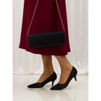 Alisha Black Gemstone Kitten Heel