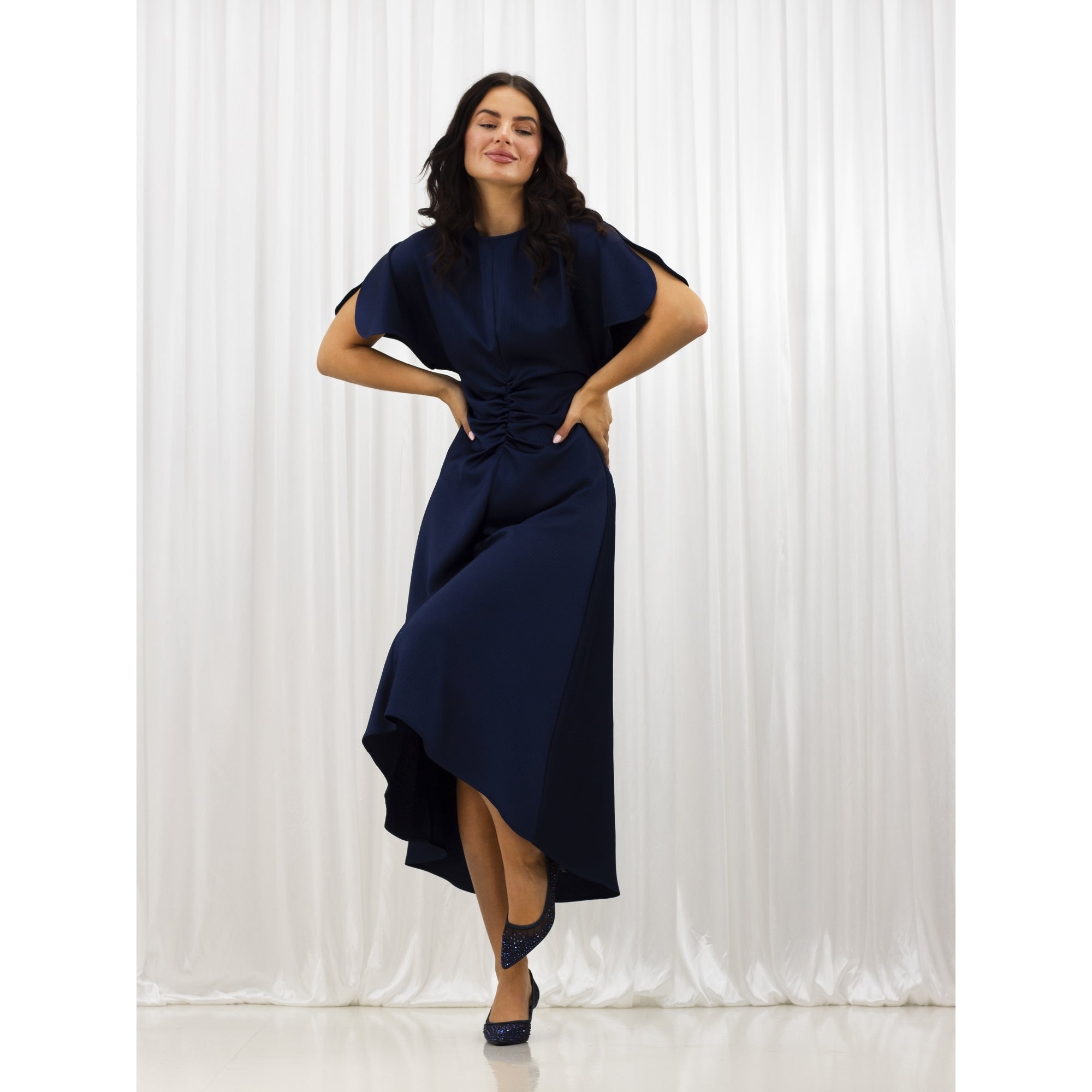 Alisha Navy Gemstone Kitten Heel