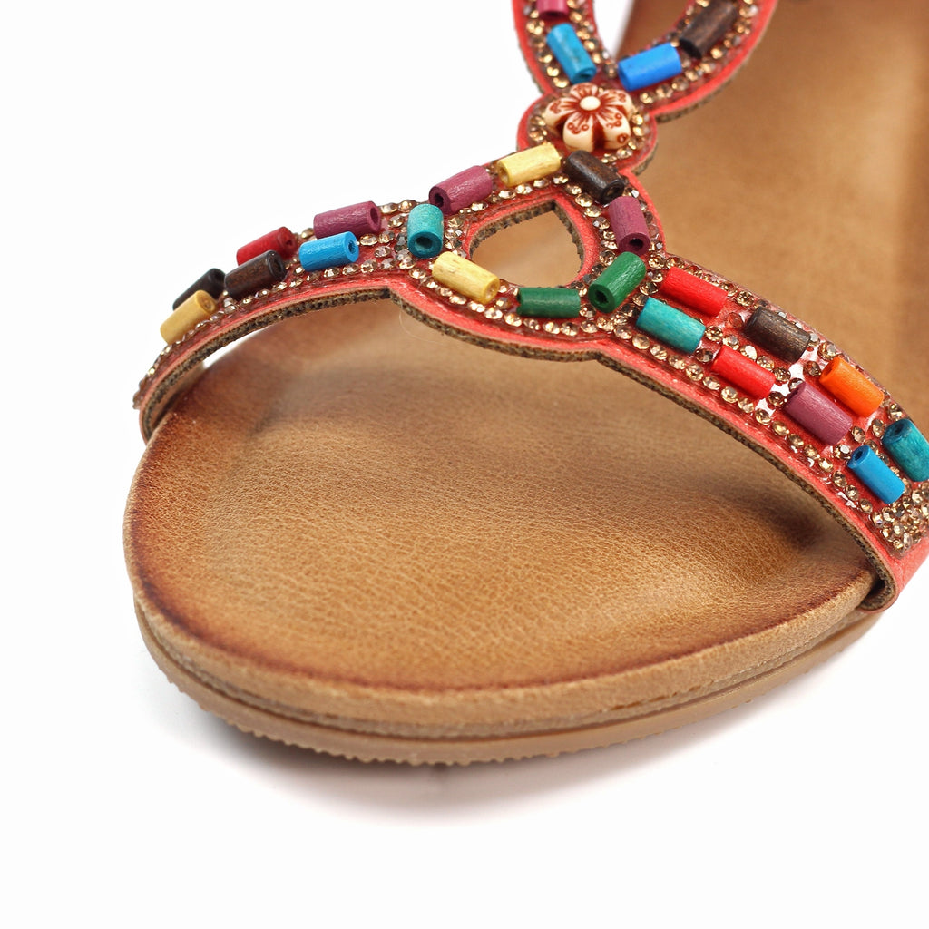 Epsom Orange Wedge Sandal