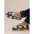 Daisy Grey Flower Slipper
