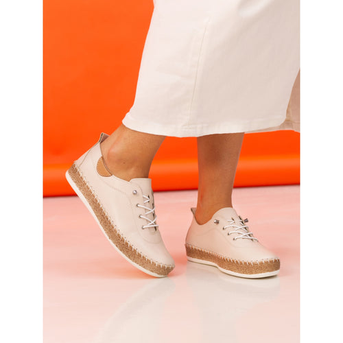 Evie Cream Leather Plimsoll