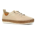 Evie Cream Leather Plimsoll